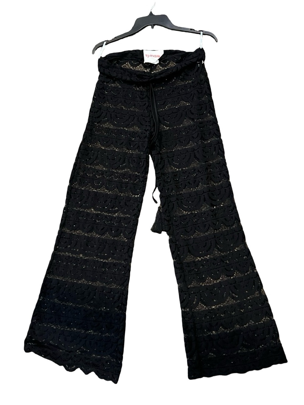 blue island Black Lace Flare Jeans